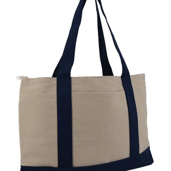 Large Zippered Cotton Canvas Tote Thumbnail