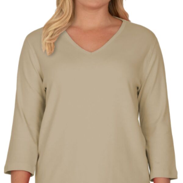 V-Neck 3/4 Sleeve Top (60/40 Blend) Thumbnail