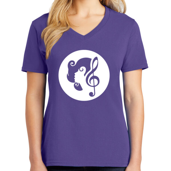 Women's 100% Cotton V-Neck Tee Thumbnail